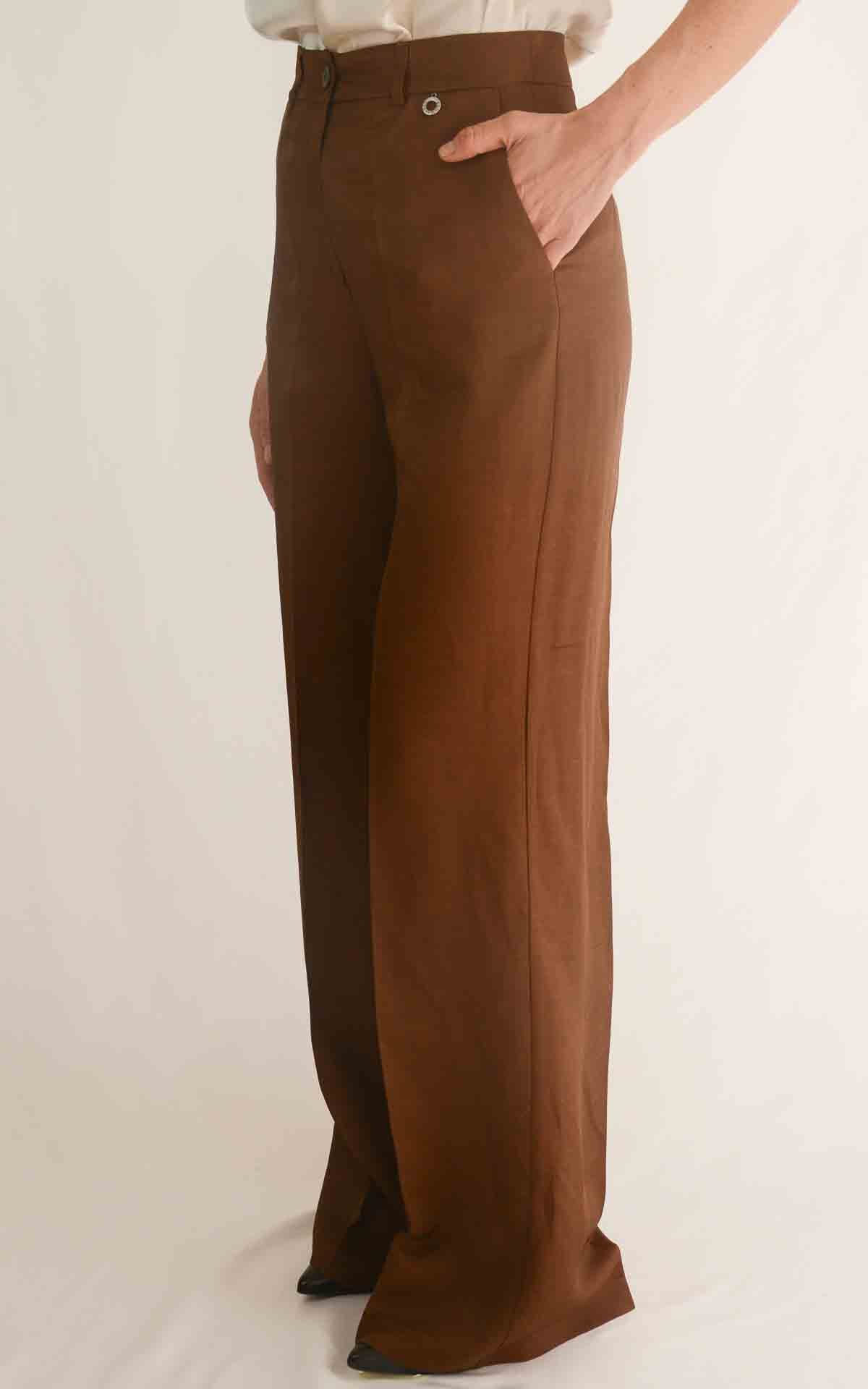 Eco – Pantalone palazzo – Tabacco