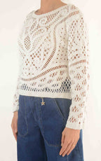 Initial - Maglia macramè - Latte