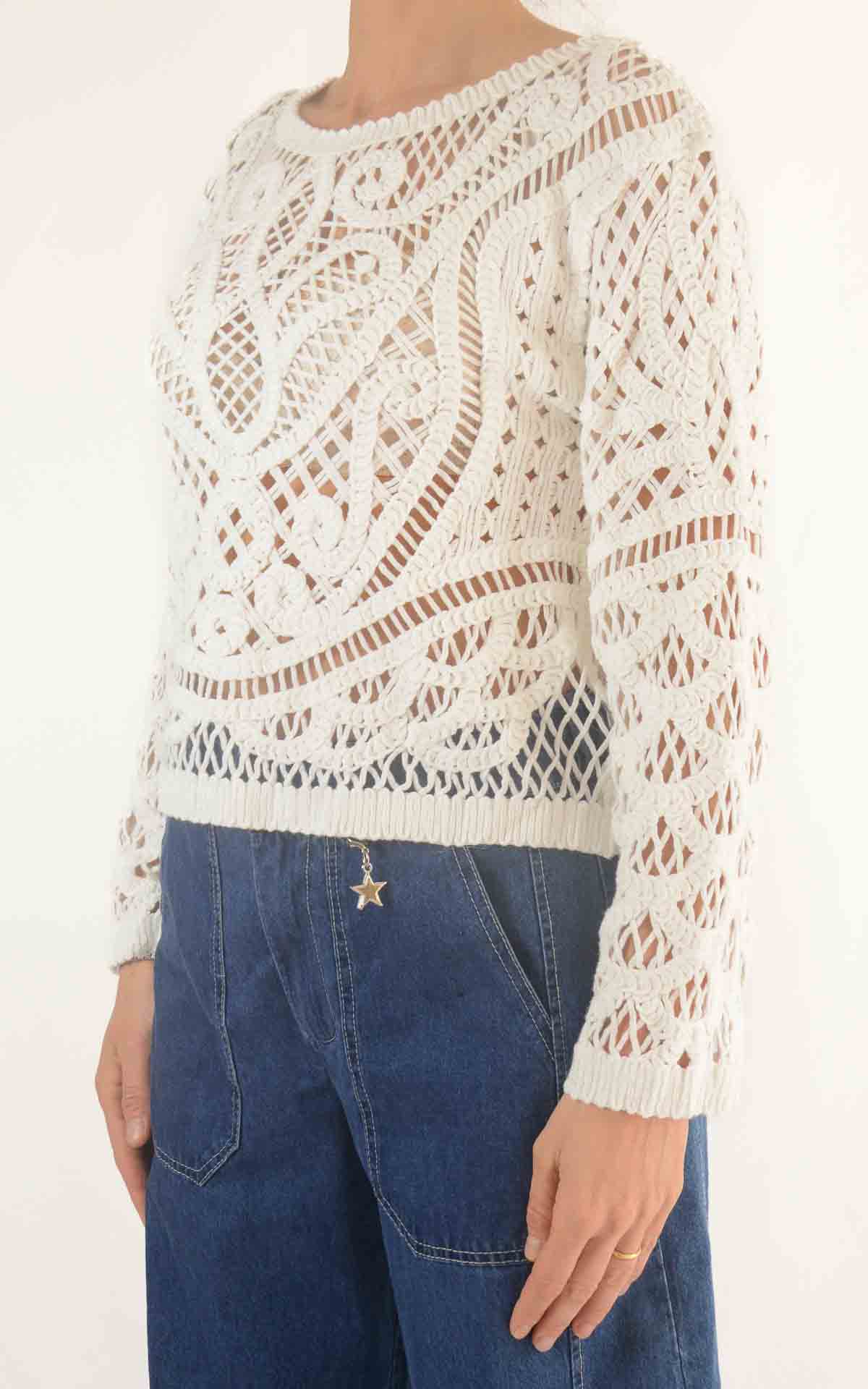 Initial - Maglia macramè - Latte