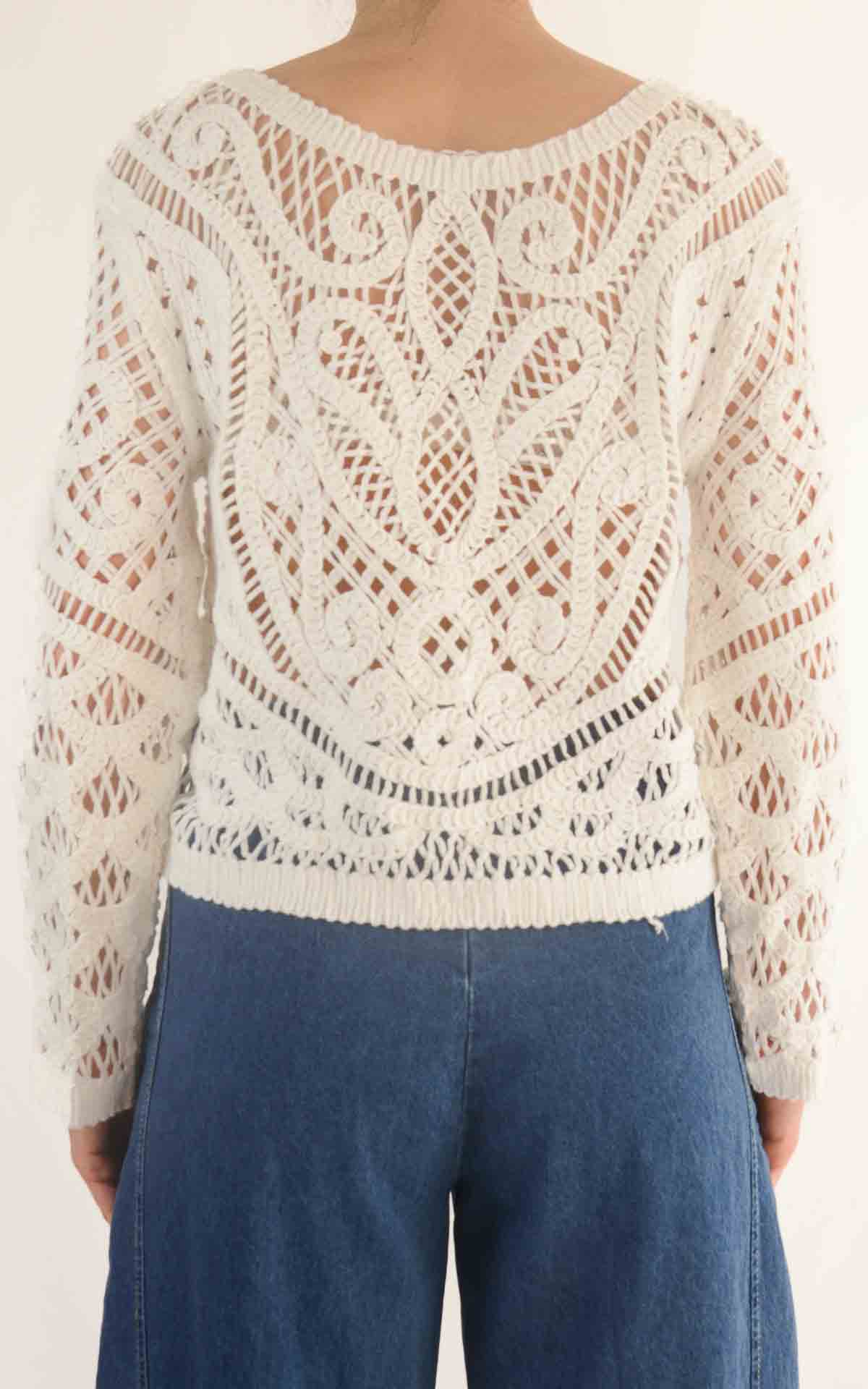 Initial - Maglia macramè - Latte