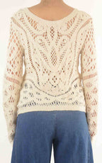 Initial - Cardigan midi macramè - Beige