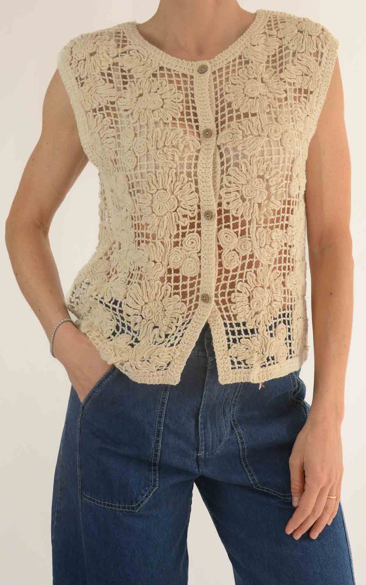 Initial - Gilet macramè - Beige