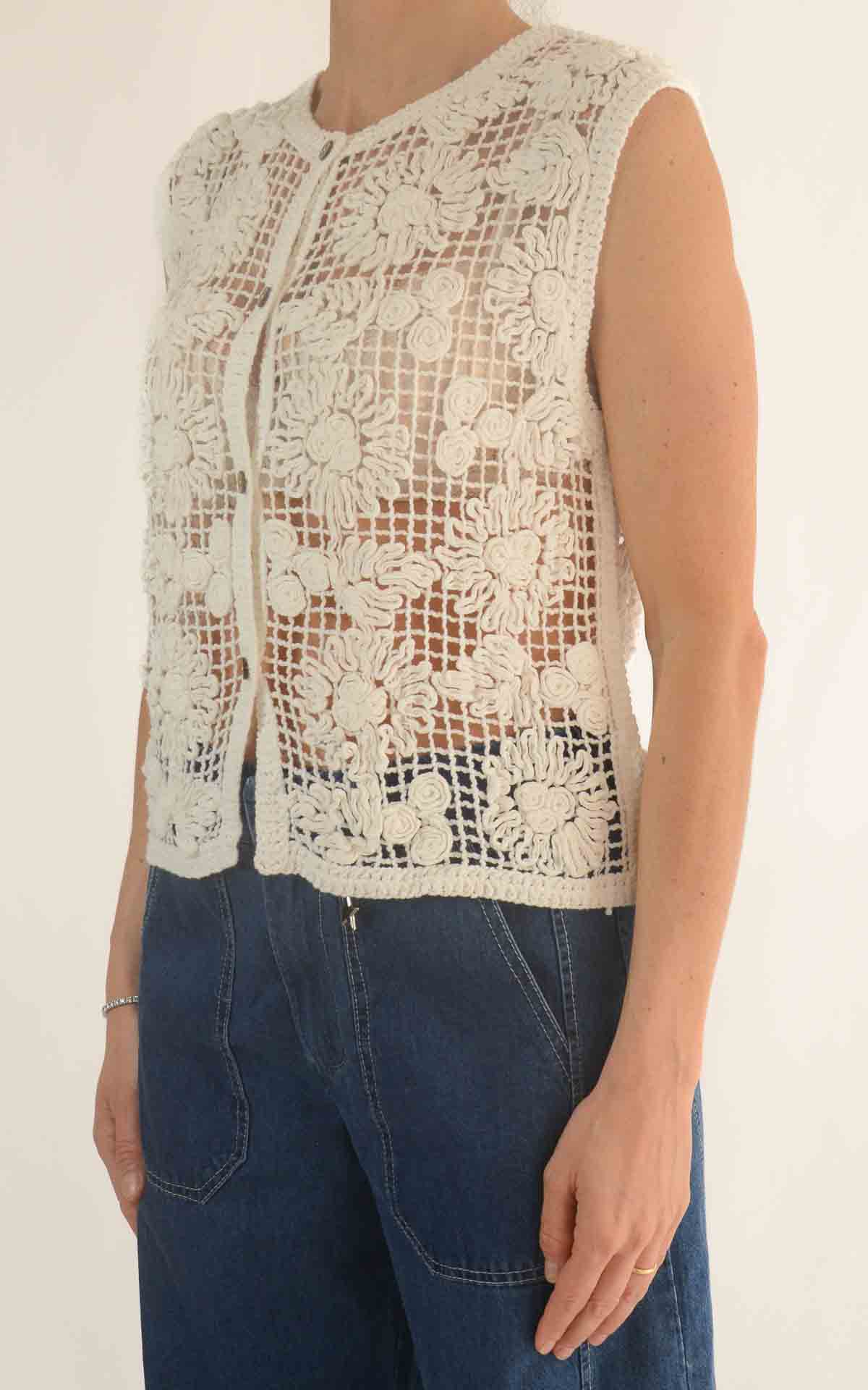 Initial - Gilet macramè - Latte