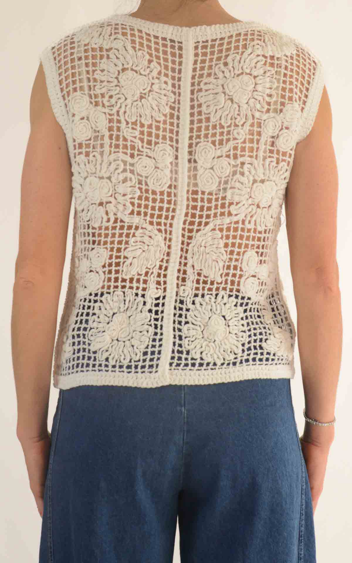 Initial - Gilet macramè - Latte