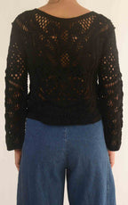 Initial - Maglia macramè - Nero