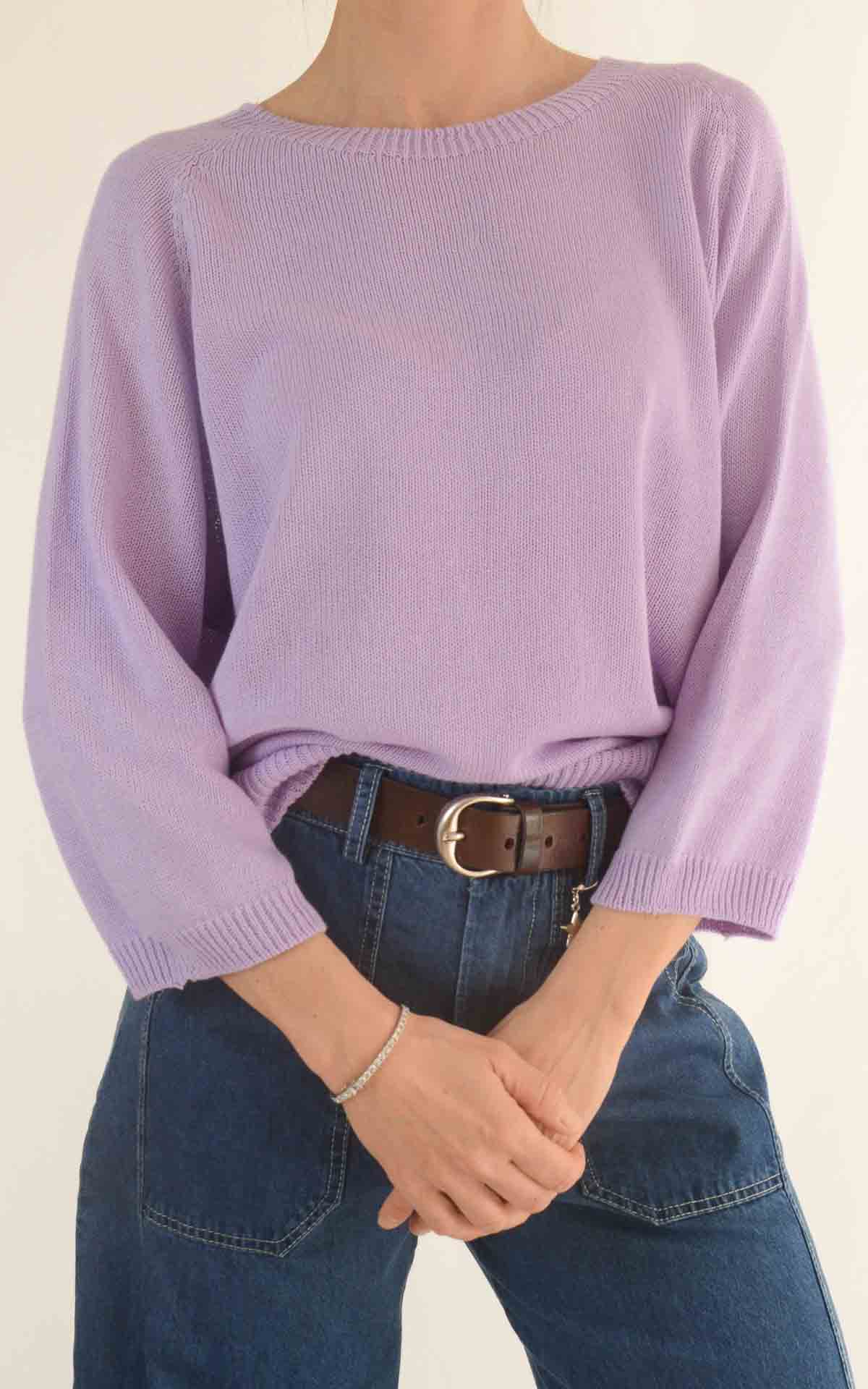 OFF - ON - Maglia filo manica 3/4 - Lilla