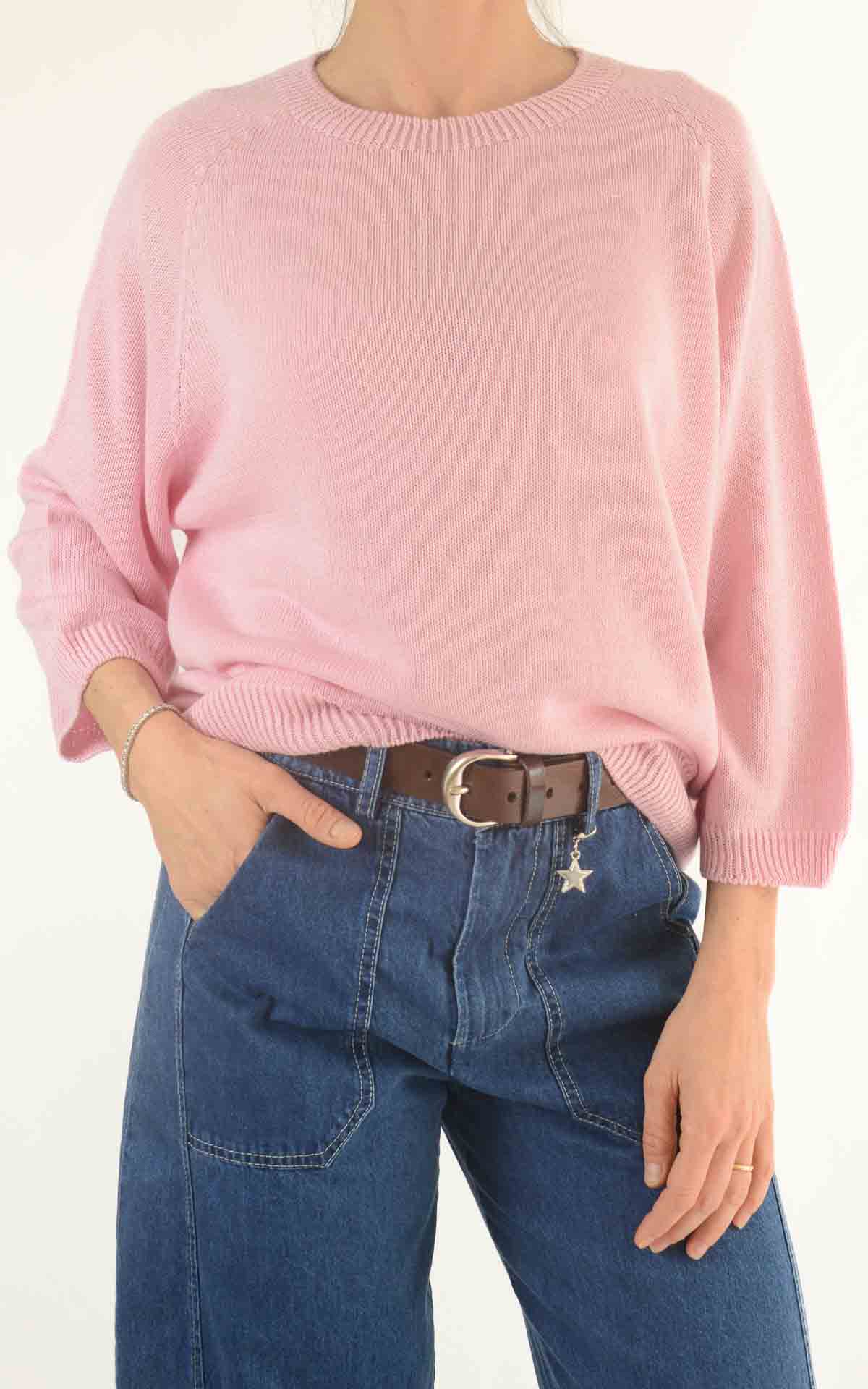 OFF - ON - Maglia filo manica 3/4 - Rosa