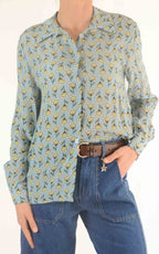INITIAL - Camicia fantasia Lia  - Azzurro