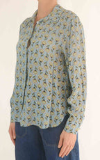 INITIAL - Camicia fantasia Lia  - Azzurro