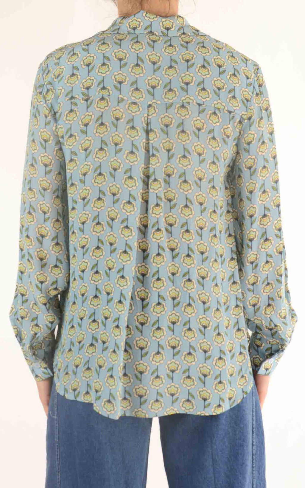INITIAL - Camicia fantasia Lia  - Azzurro
