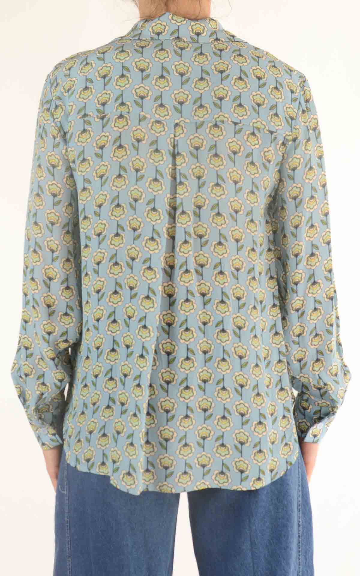 INITIAL - Camicia fantasia Lia  - Azzurro
