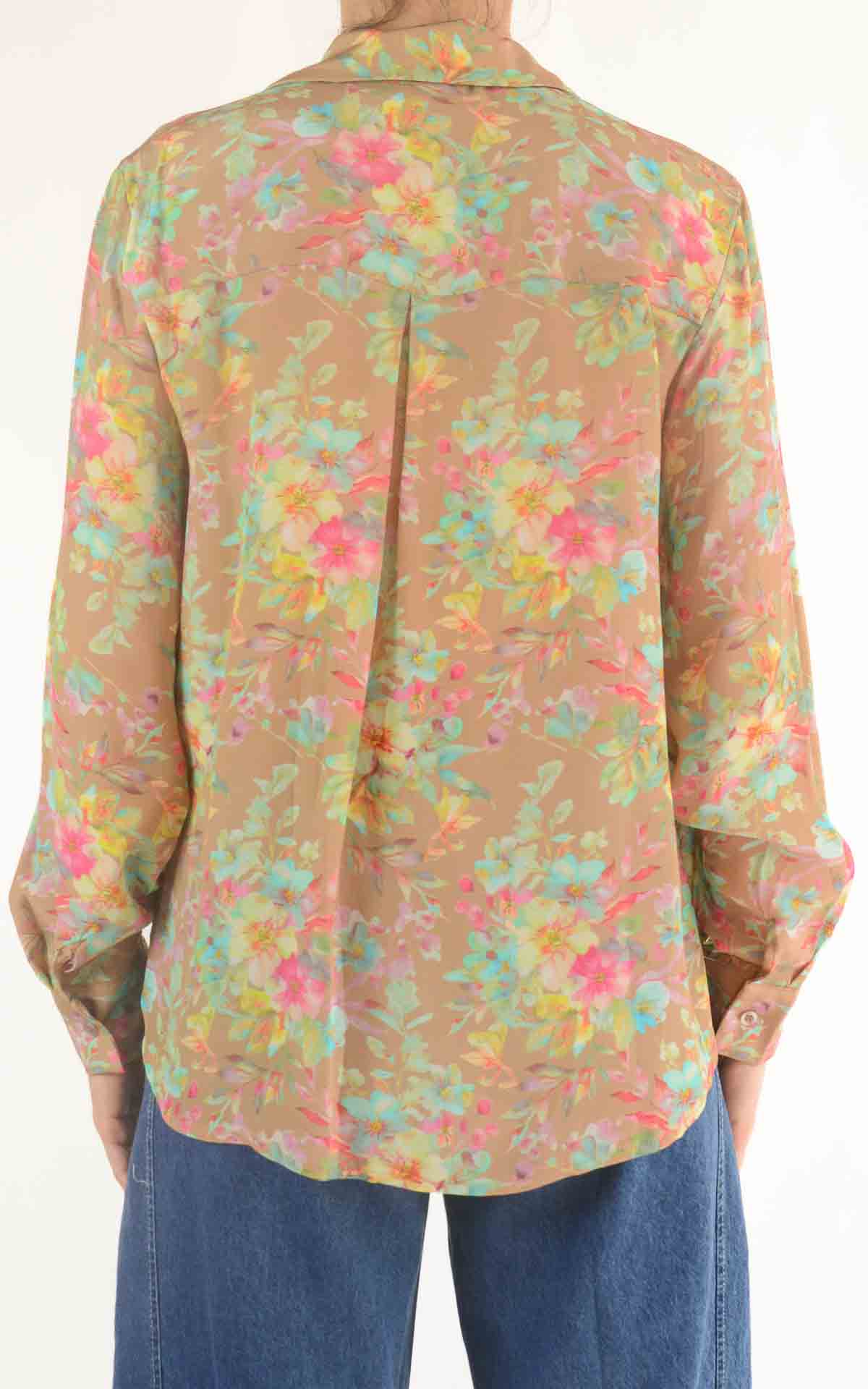 INITIAL - Camicia fantasia Lia  - Camel