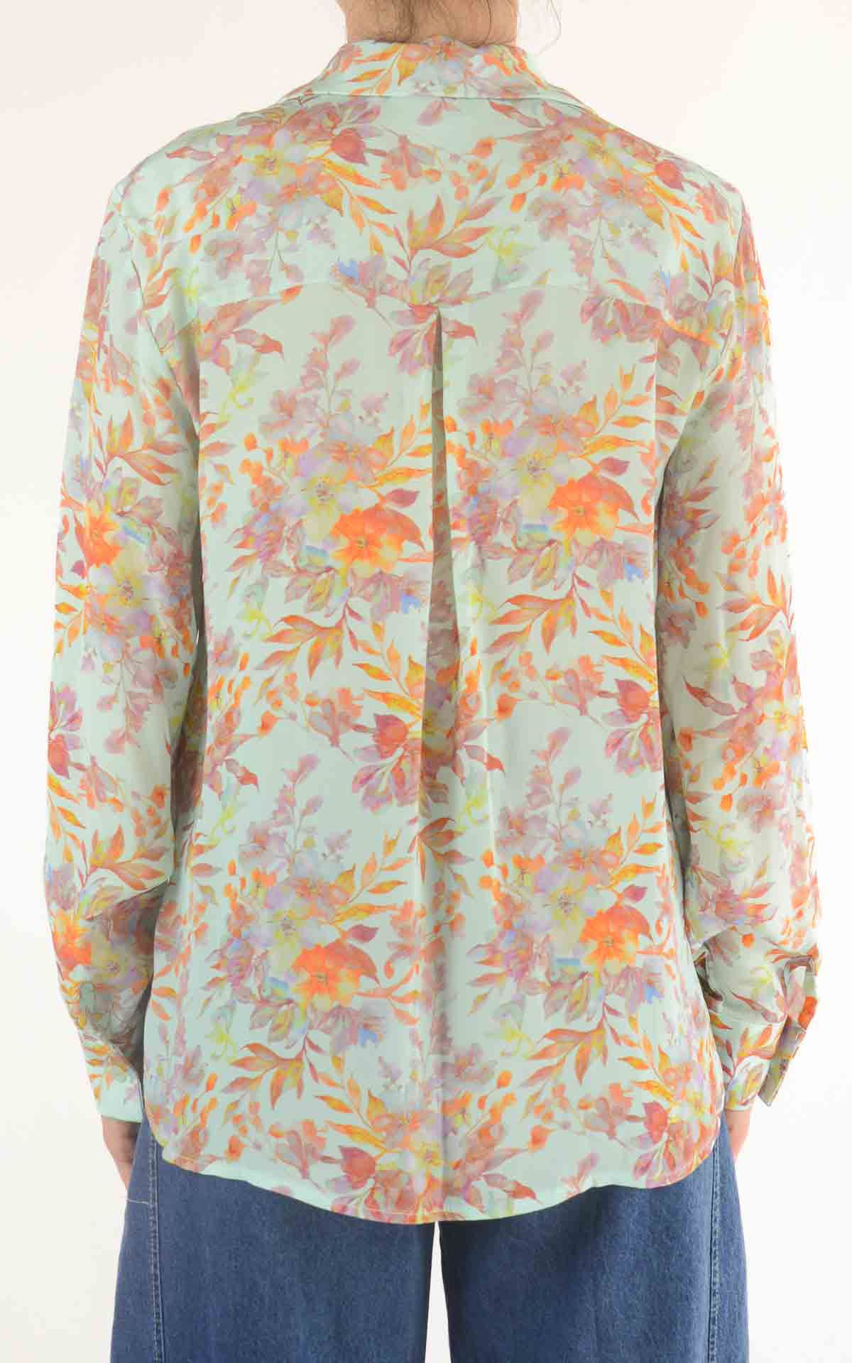 INITIAL - Camicia fantasia Lia  - Turchese