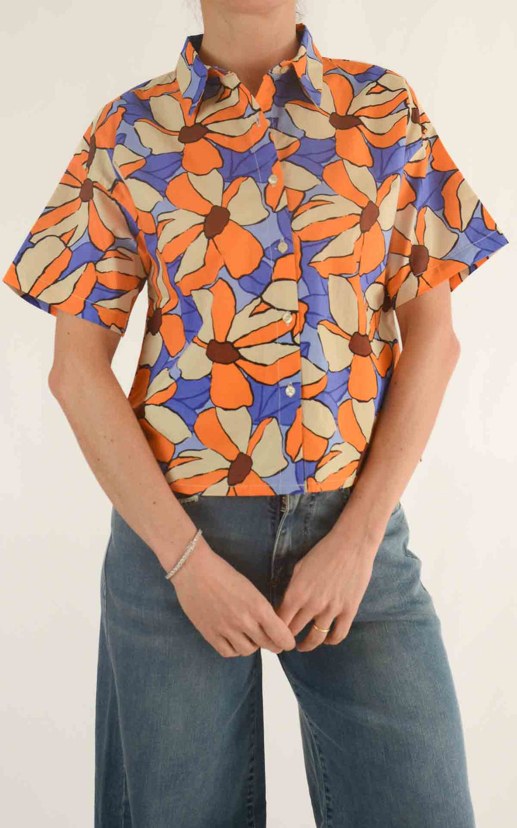 Compañía Fantástica - Camicia floreale – Arancione