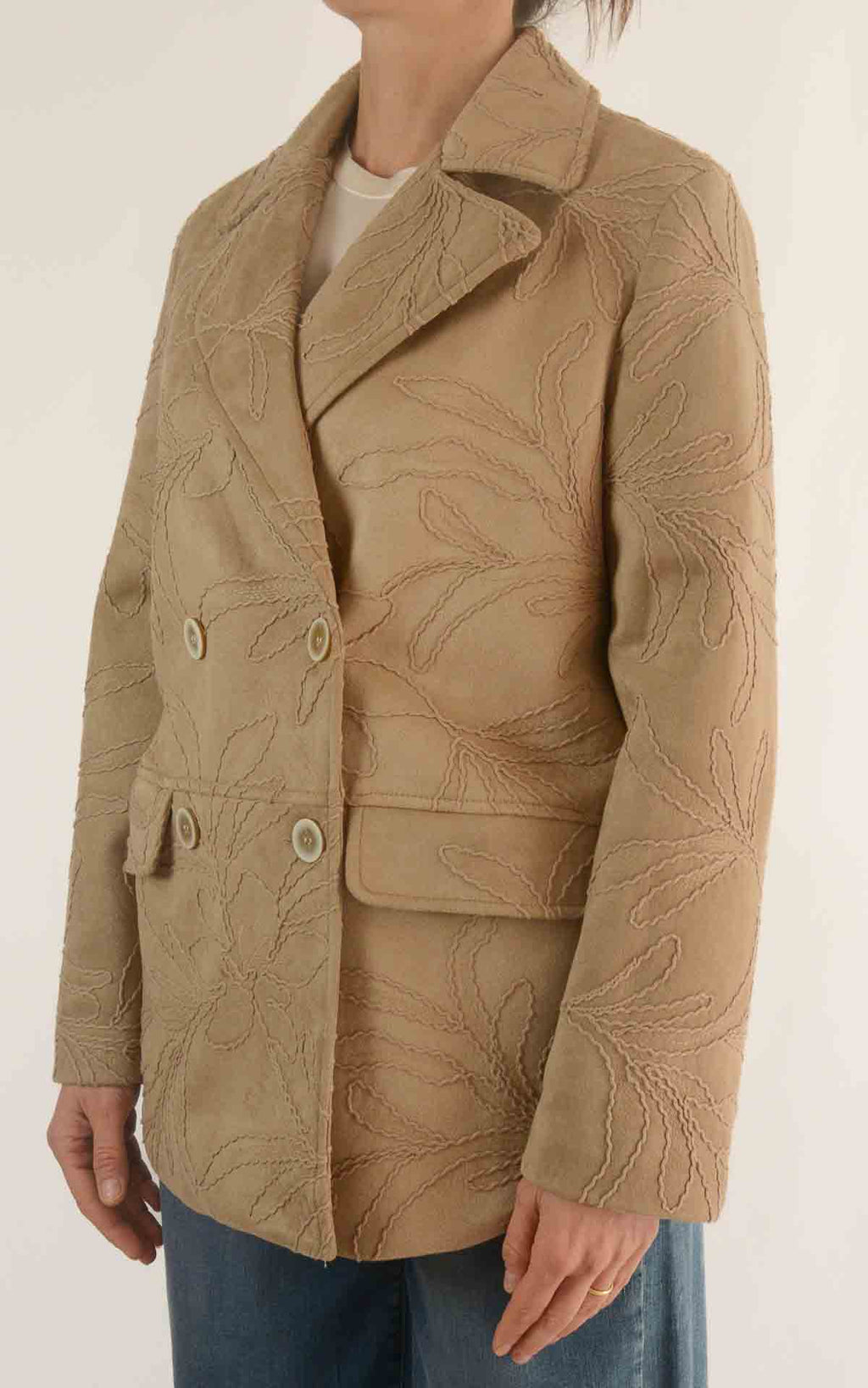 Susymix - Giacca doppio petto in eco dainetto – Beige