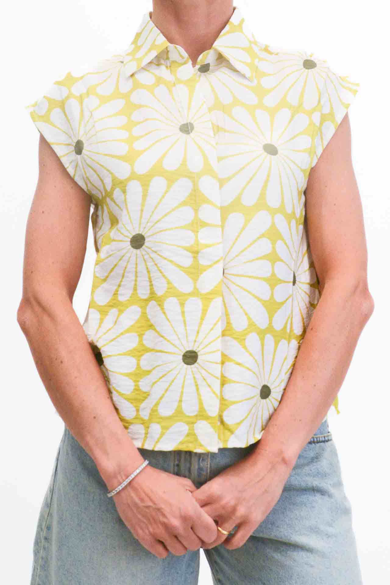 Compañía Fantástica - Camicia fiori - Verde olio/Burro