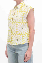 Compañía Fantástica - Camicia fiori - Verde olio/Burro