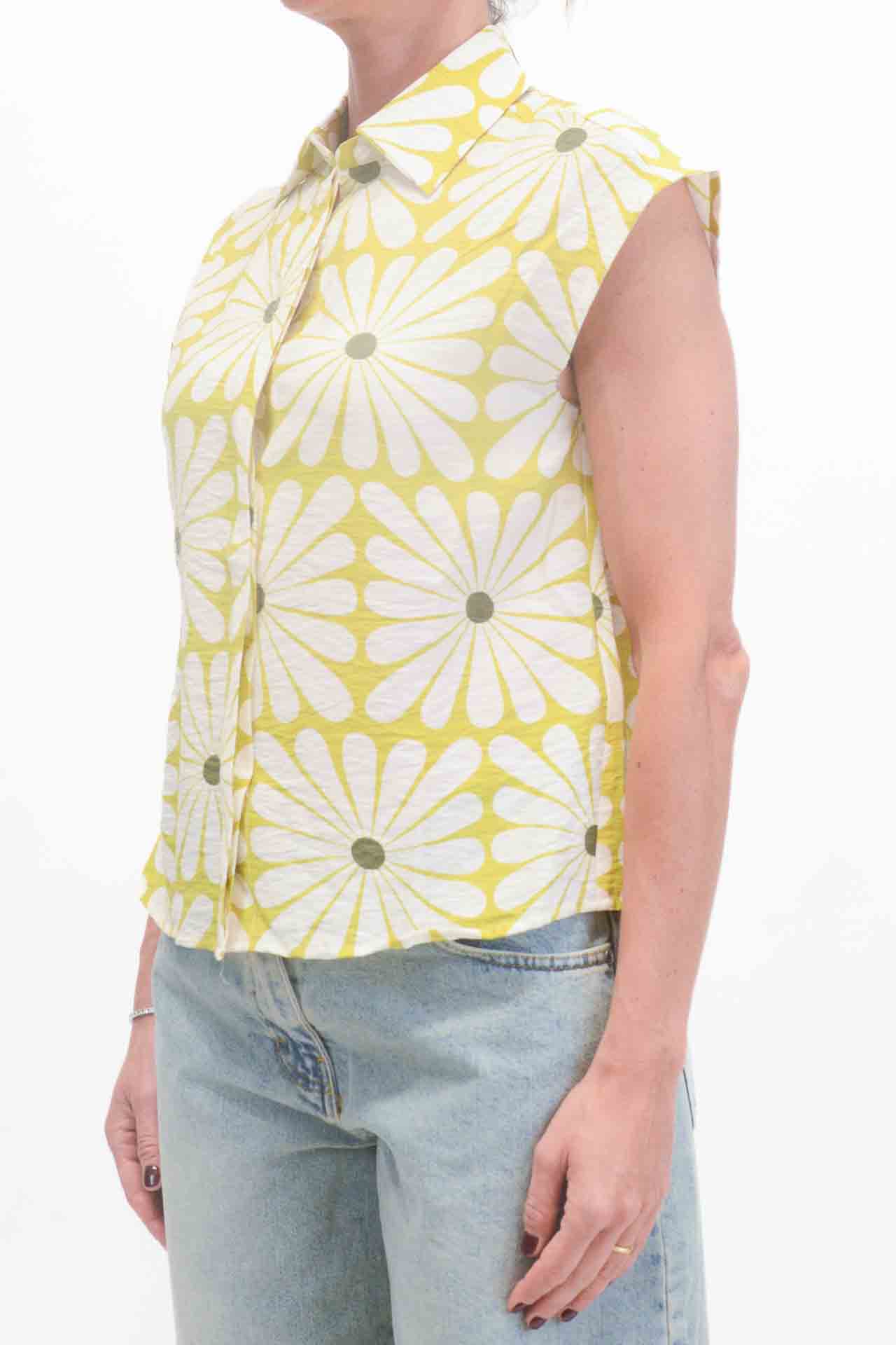 Compañía Fantástica - Camicia fiori - Verde olio/Burro