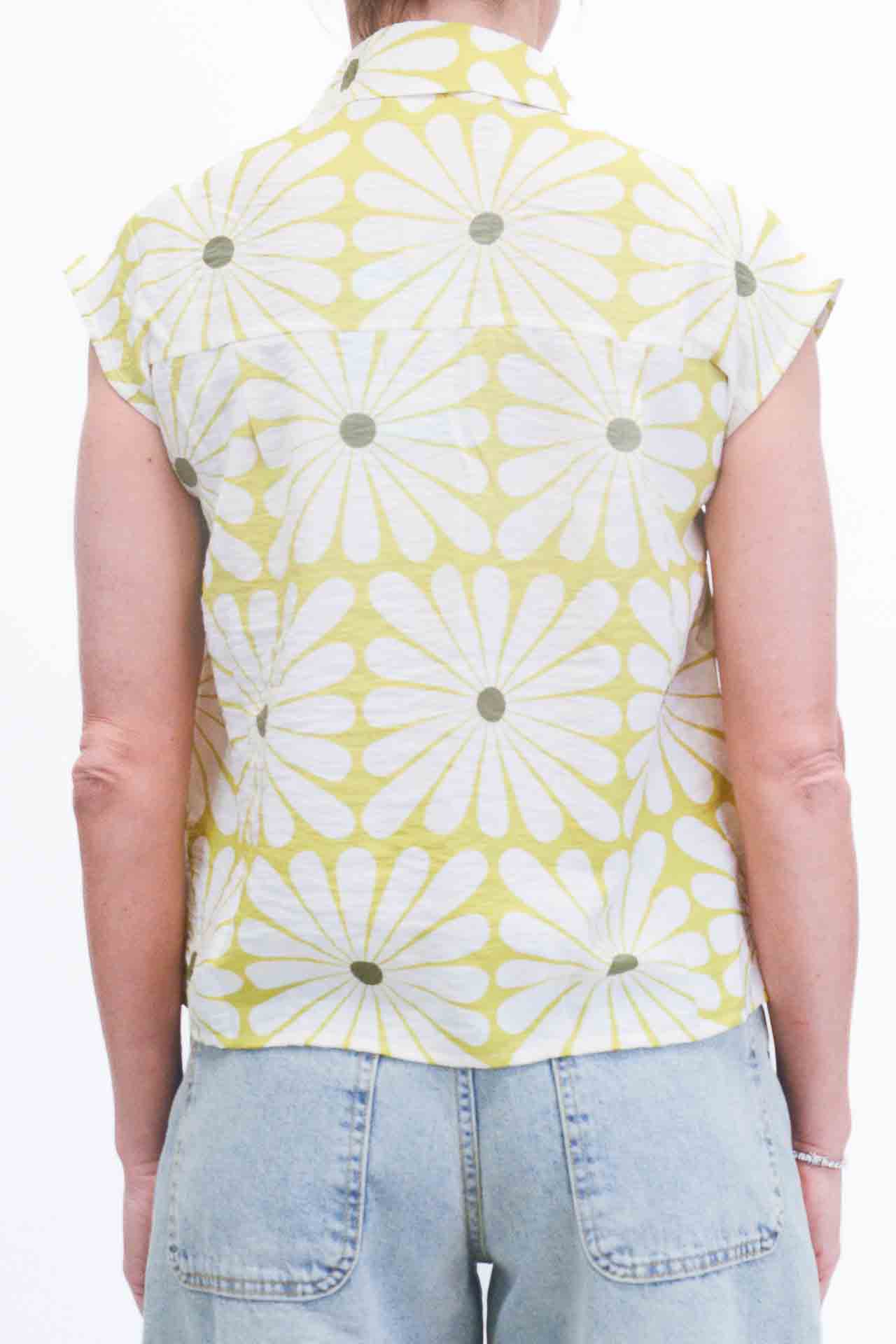 Compañía Fantástica - Camicia fiori - Verde olio/Burro