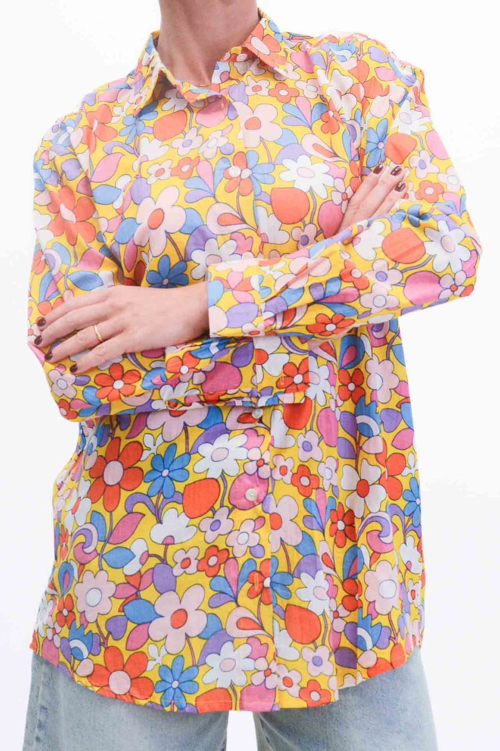 Compañía Fantástica - Camicia floreale over - Giallo/Arancione