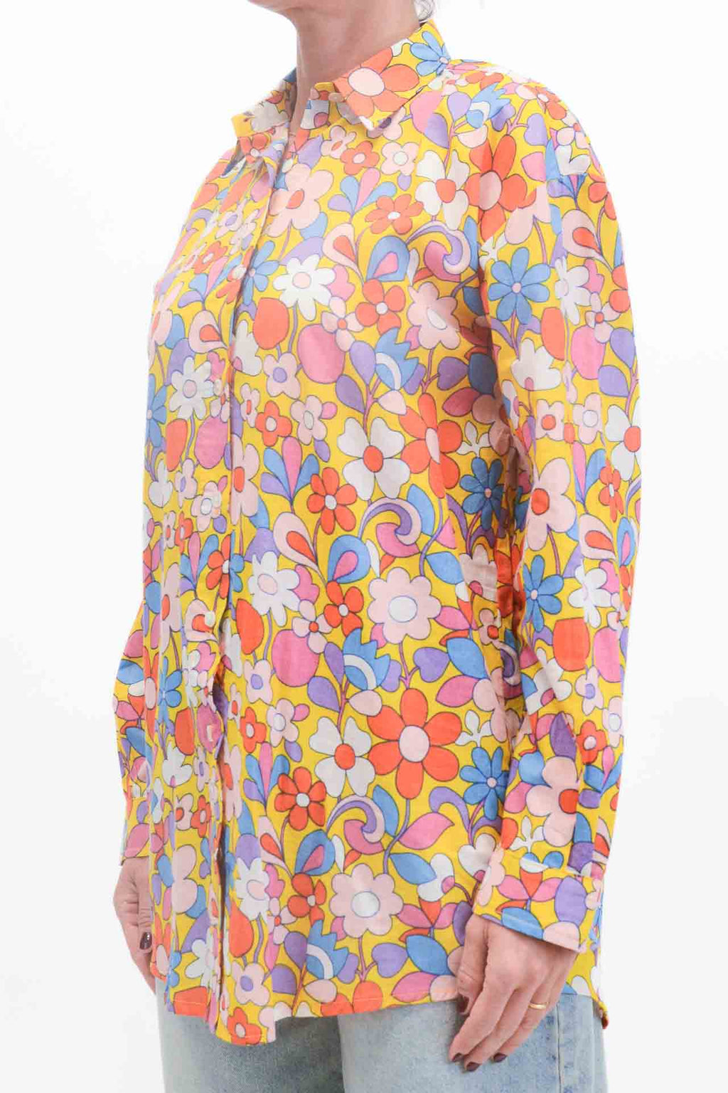 Compañía Fantástica - Camicia floreale over - Giallo/Arancione