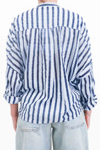 Off-on - Camicia mussola riga - Celeste / blu