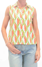 Compañía Fantástica - Camicia smanicata - Arancione/ Verde olio