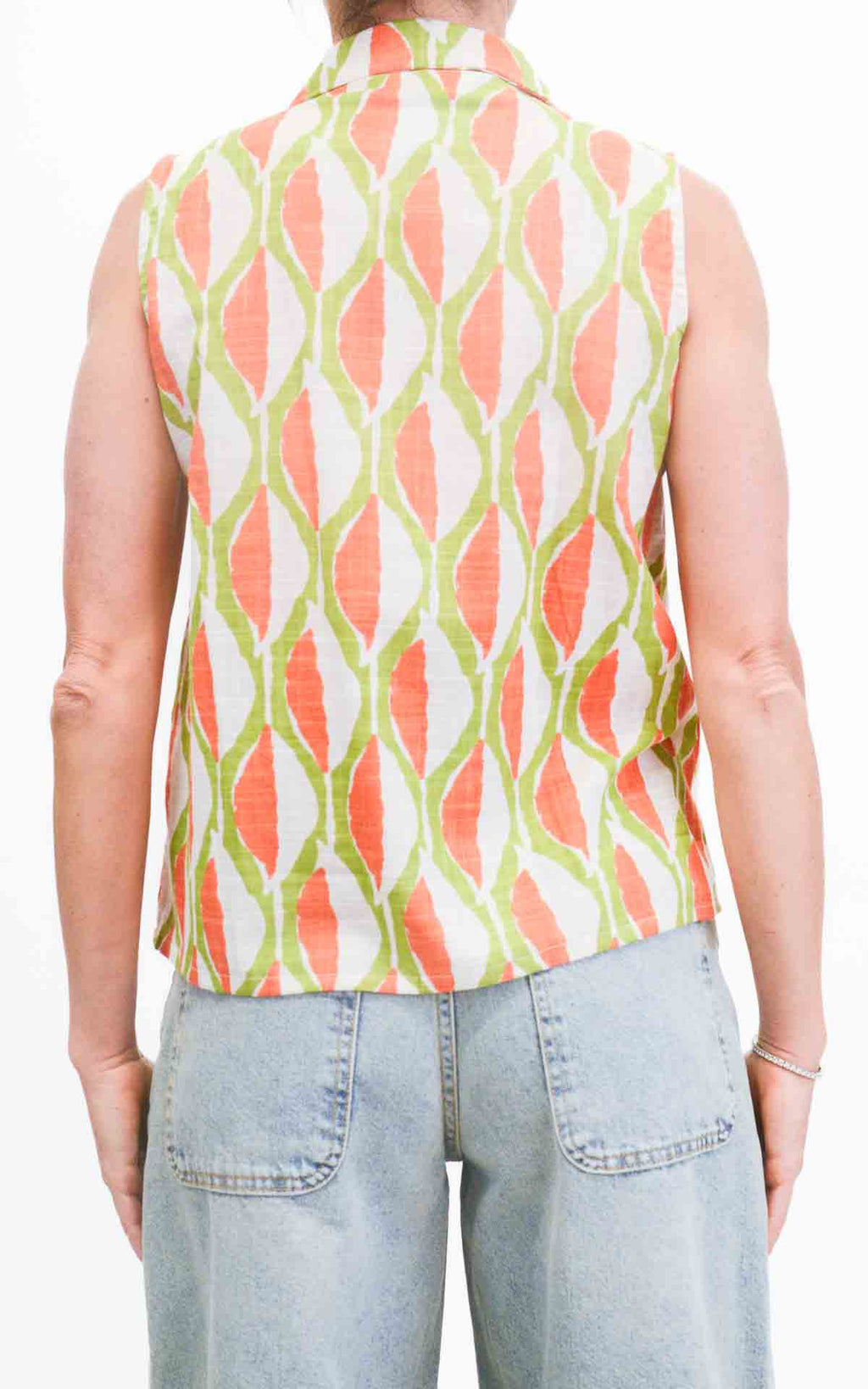 Compañía Fantástica - Camicia smanicata - Arancione/ Verde olio