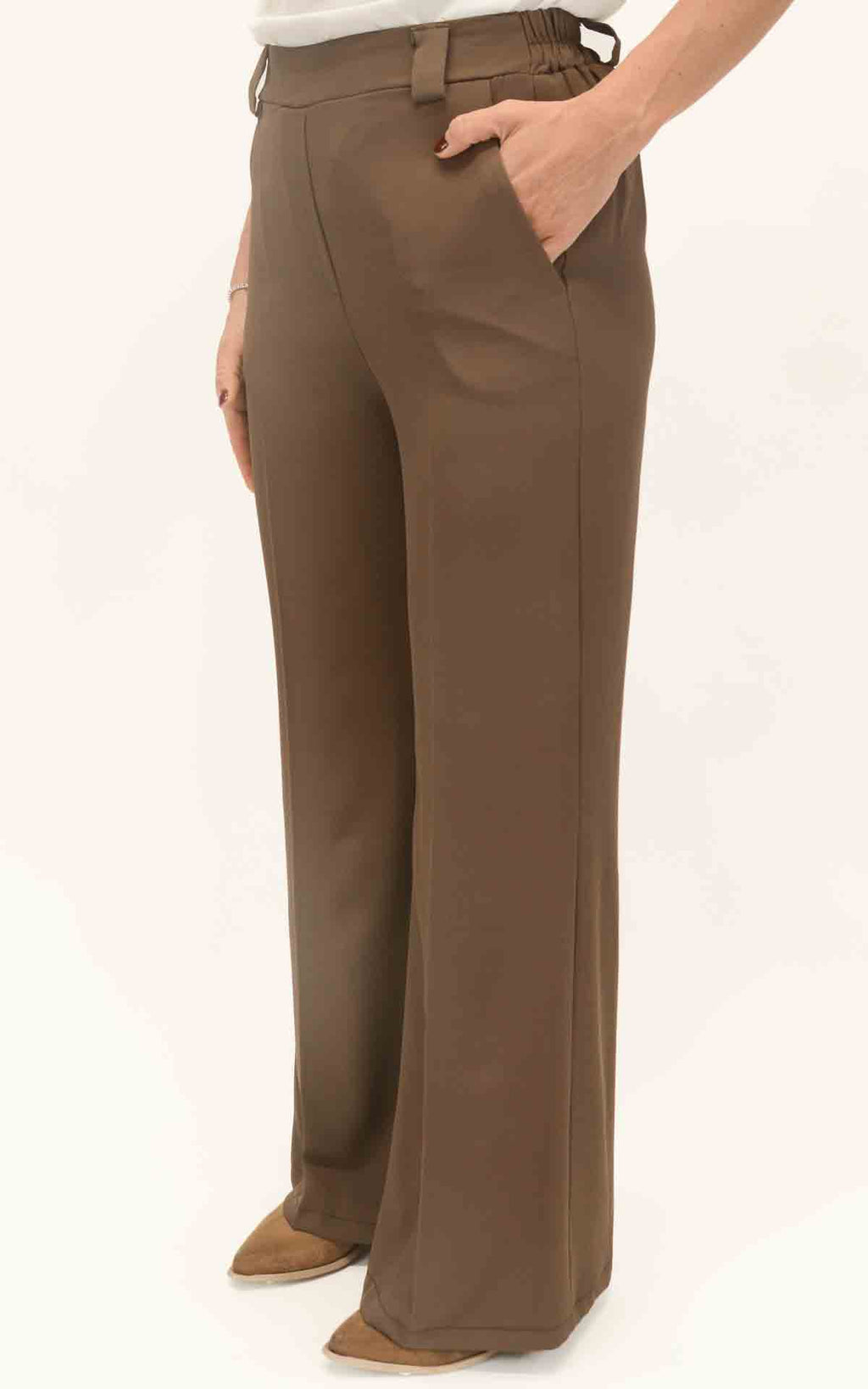 Susymix - Pantalone fluido gamba dritta - Moro