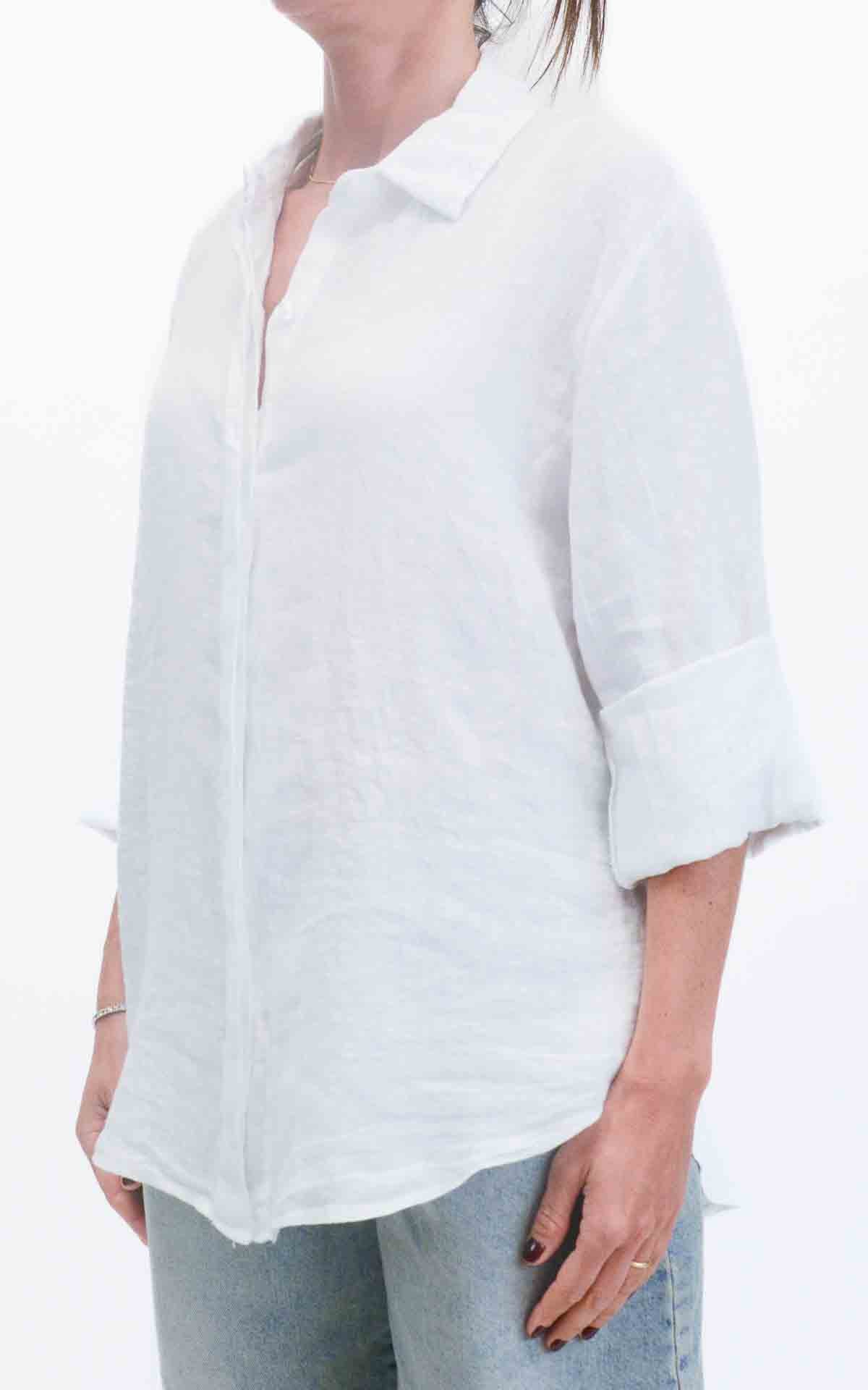 OFF-ON - Camicia lino - Bianco