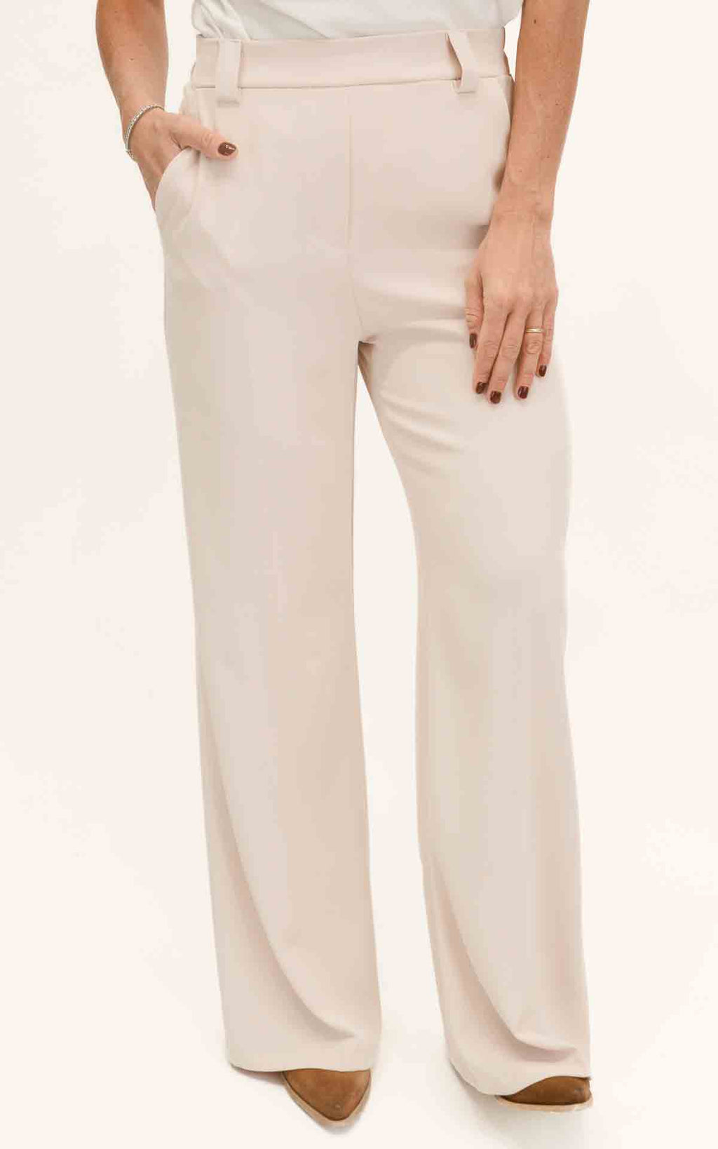 Susymix - Pantalone fluido gamba dritta - Avorio