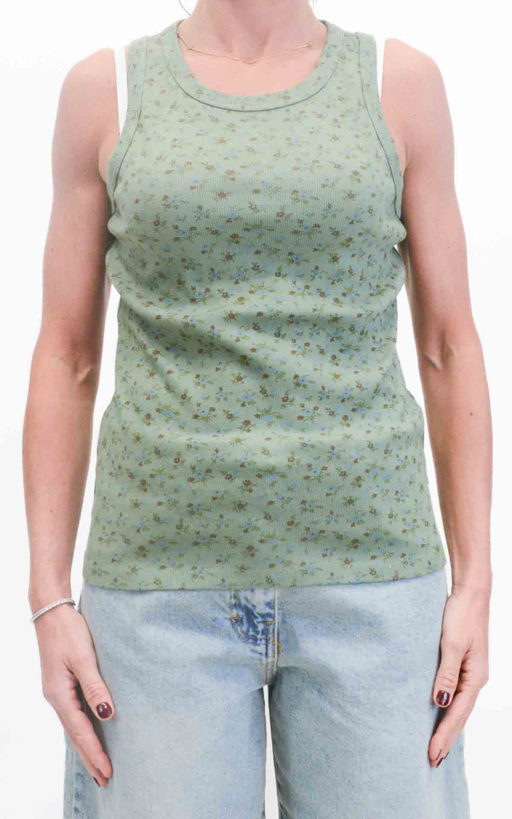 Susymix - Canotta stampa fiori - Verde militare