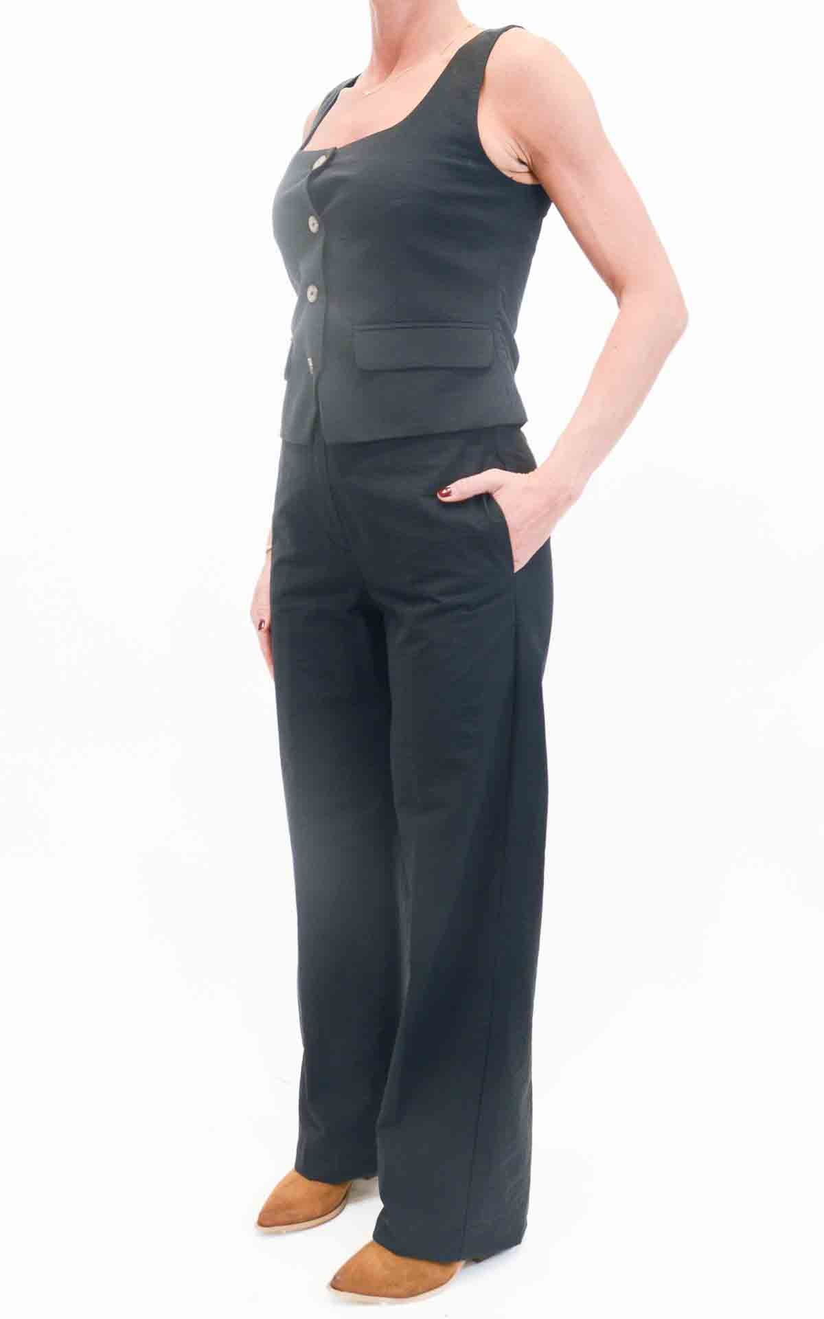 Susymix - Completo gilet e pantalone dritto - Nero