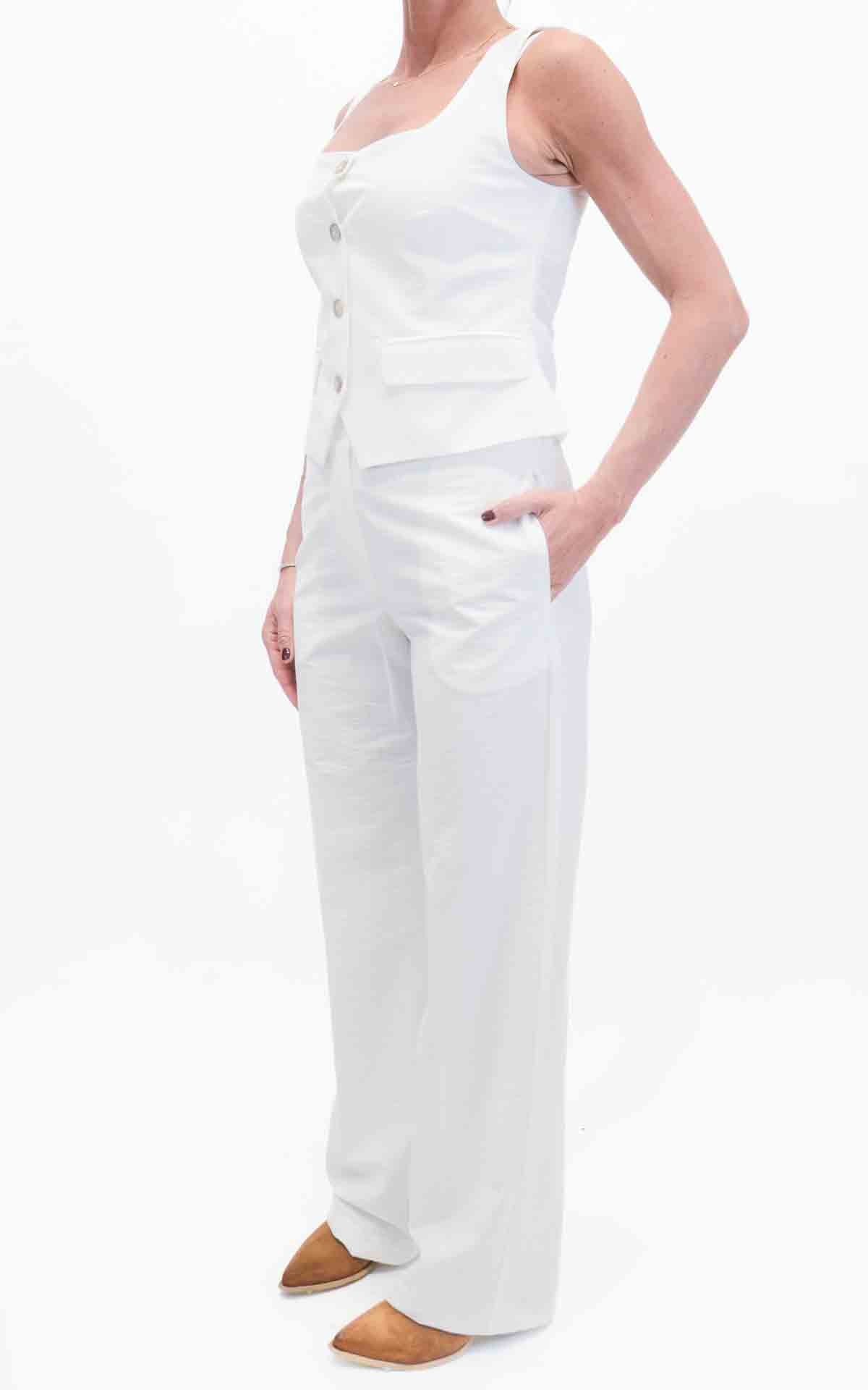 Susymix - Completo gilet e pantalone dritto - Latte