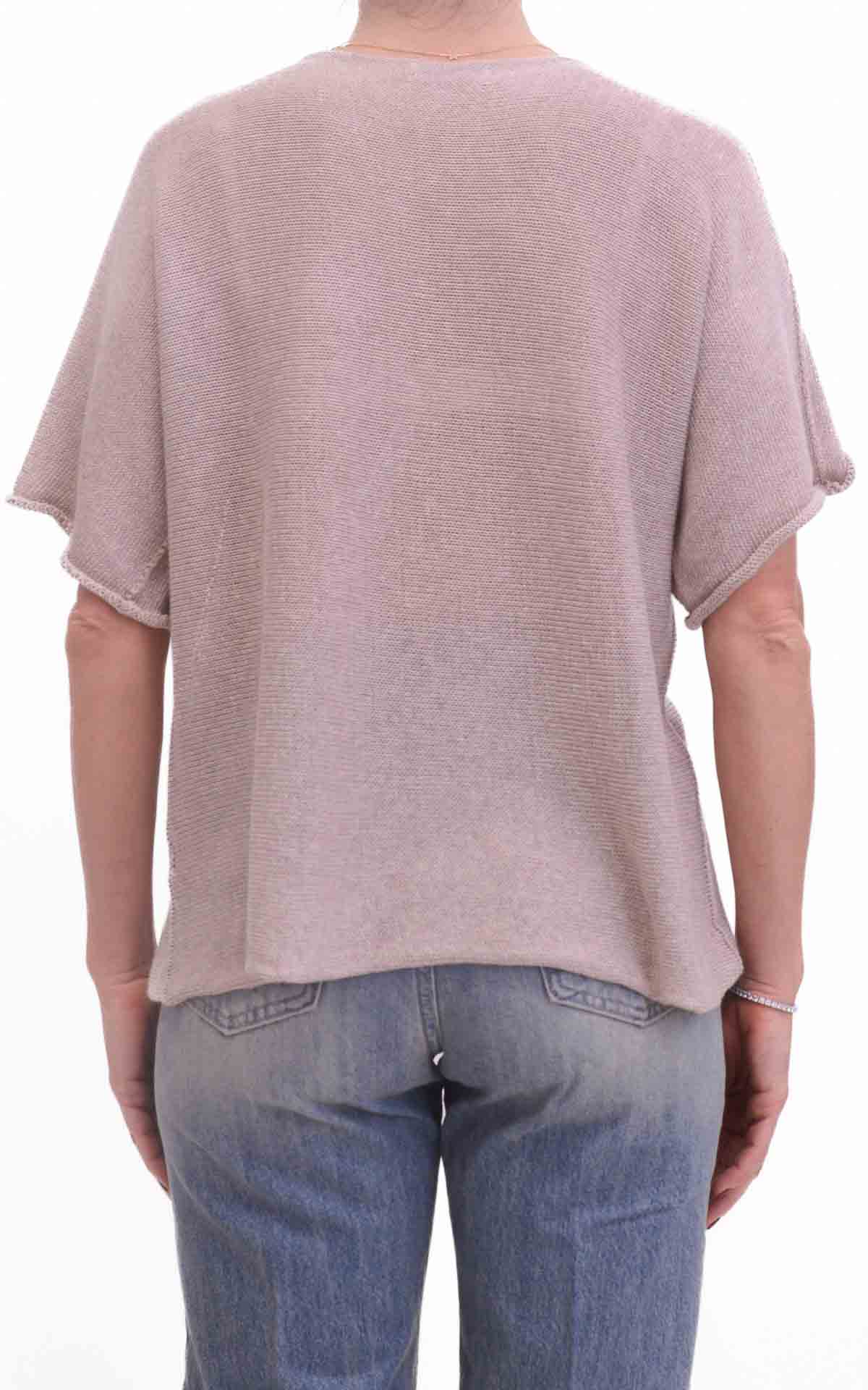 OFF-ON - Maglia filo mezza manica - Tortora