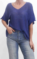 OFF-ON - Maglia filo mezza manica - Blu