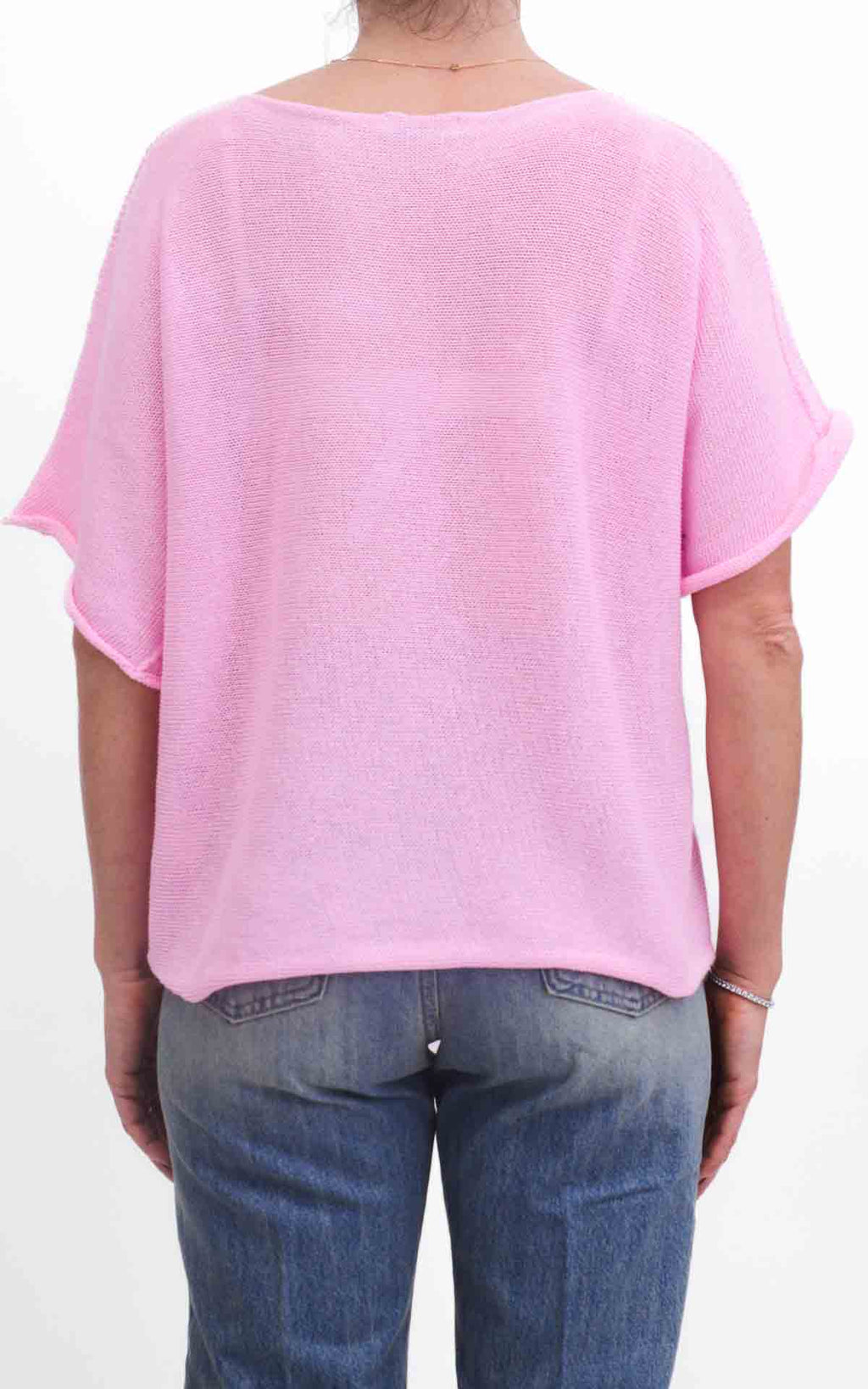 OFF-ON - Maglia filo mezza manica - Rosa