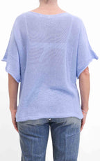 OFF-ON - Maglia filo mezza manica - Celeste