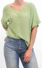 OFF-ON - Maglia filo mezza manica - Verde menta