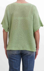OFF-ON - Maglia filo mezza manica - Verde menta