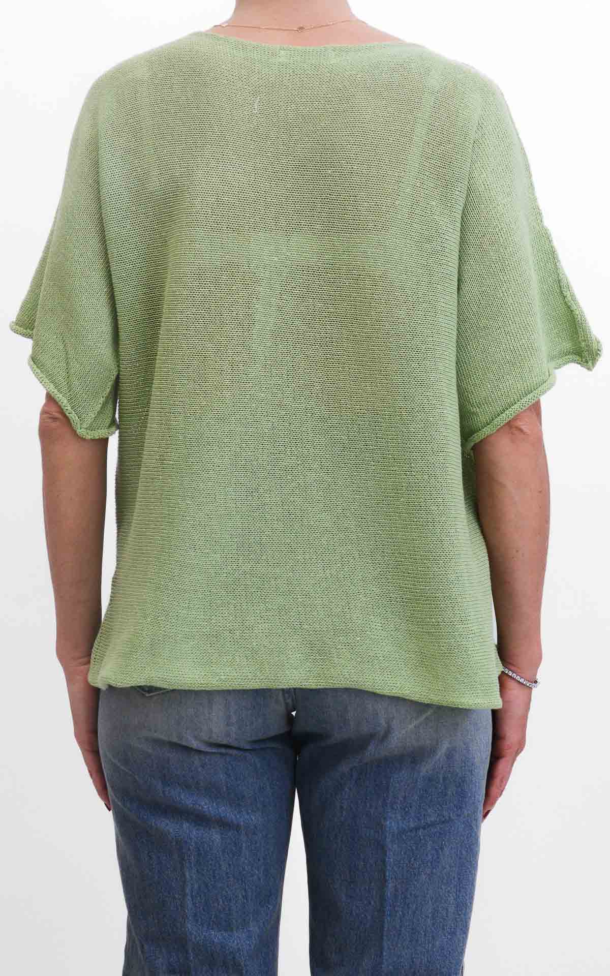 OFF-ON - Maglia filo mezza manica - Verde menta