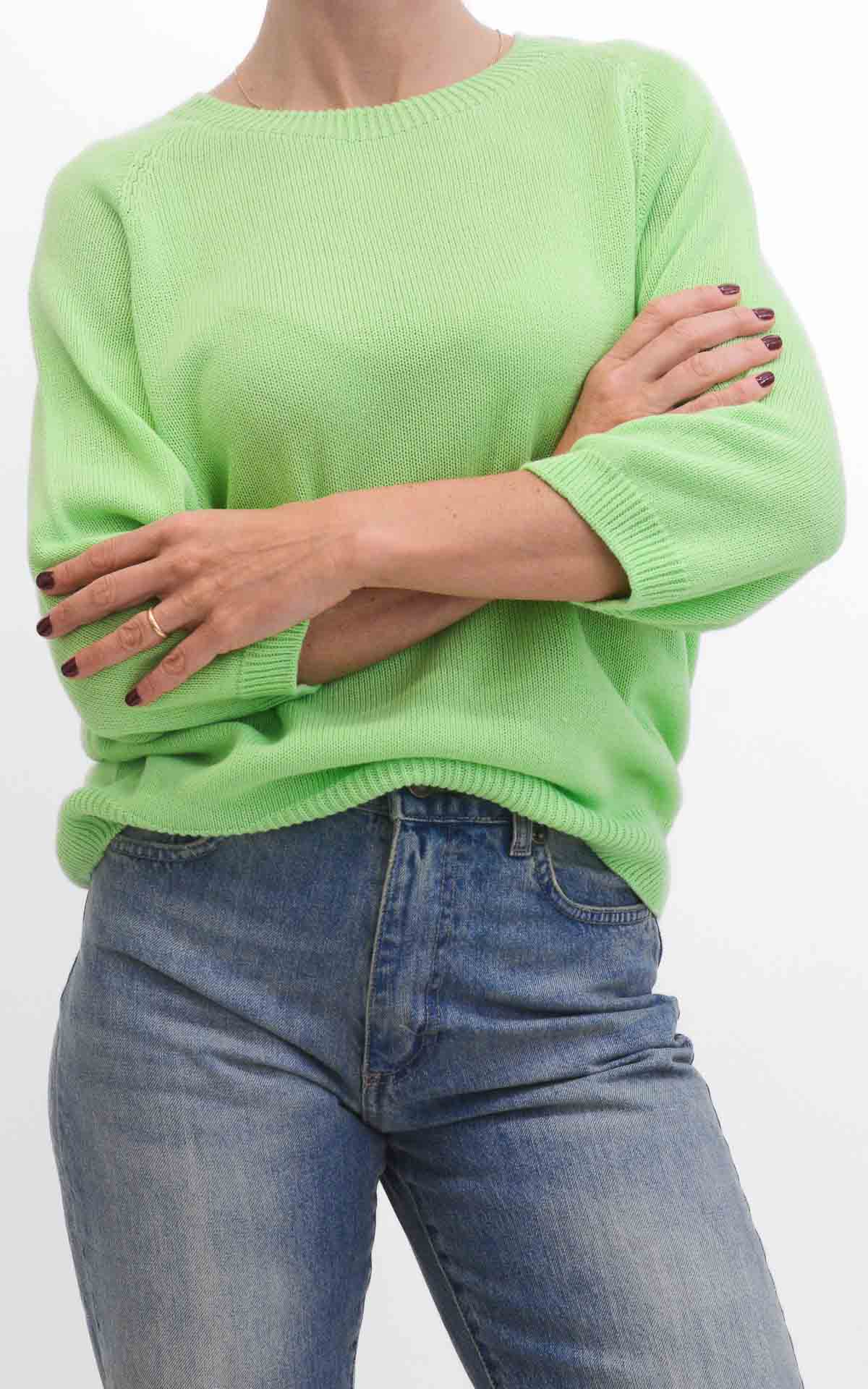 OFF-ON - Maglia filo  manica 3/4 - Verde mela