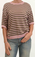 OFF-ON - Maglia a righe - Rosa/ Verde militare