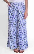 AYFËE - Pantalone over fantasia geometrica - Azzurro