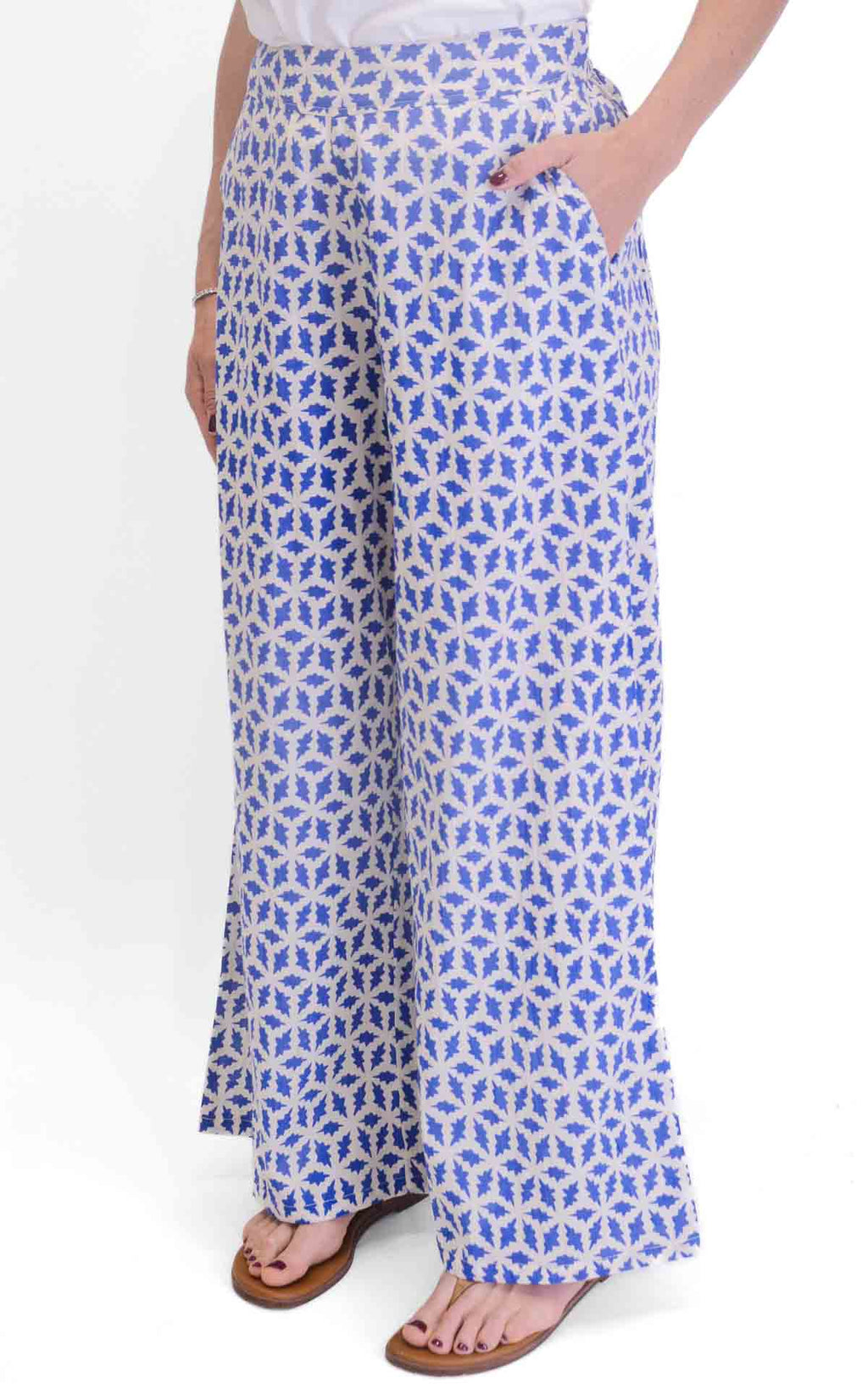 AYFËE - Pantalone over fantasia geometrica - Azzurro