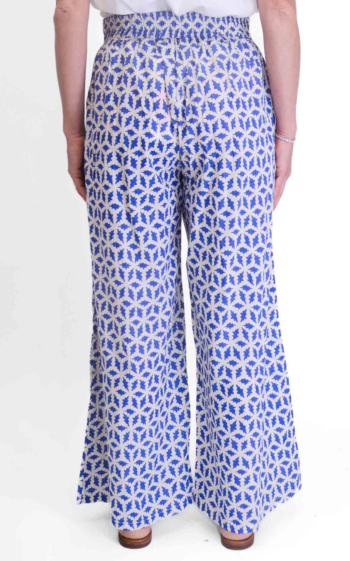 AYFËE - Pantalone over fantasia geometrica - Azzurro