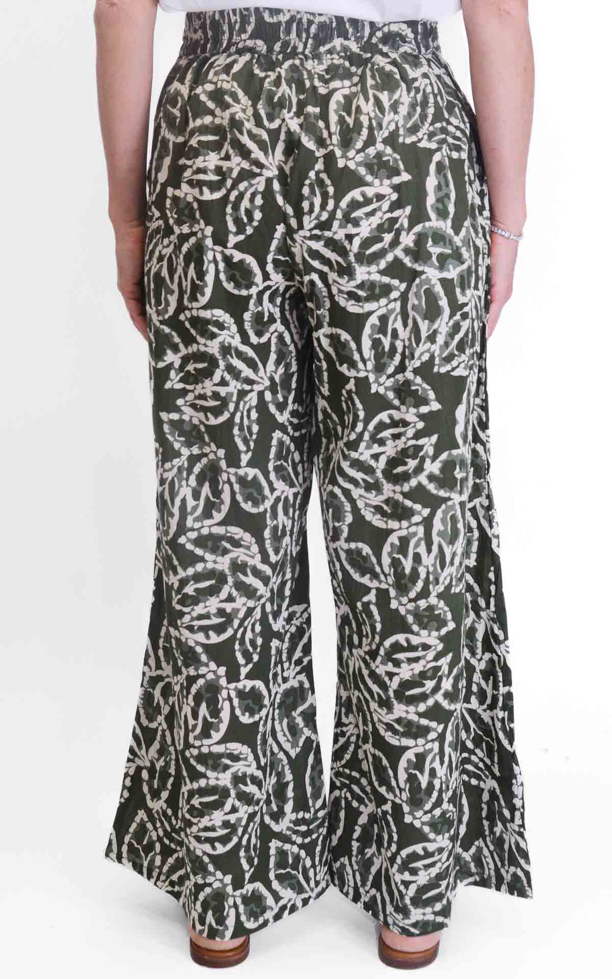 Ayfëe - Pantalone fantasia con elastico in vita - Verde militare