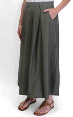 OFF-ON - Gonna lunga tinta unita - Verde militare
