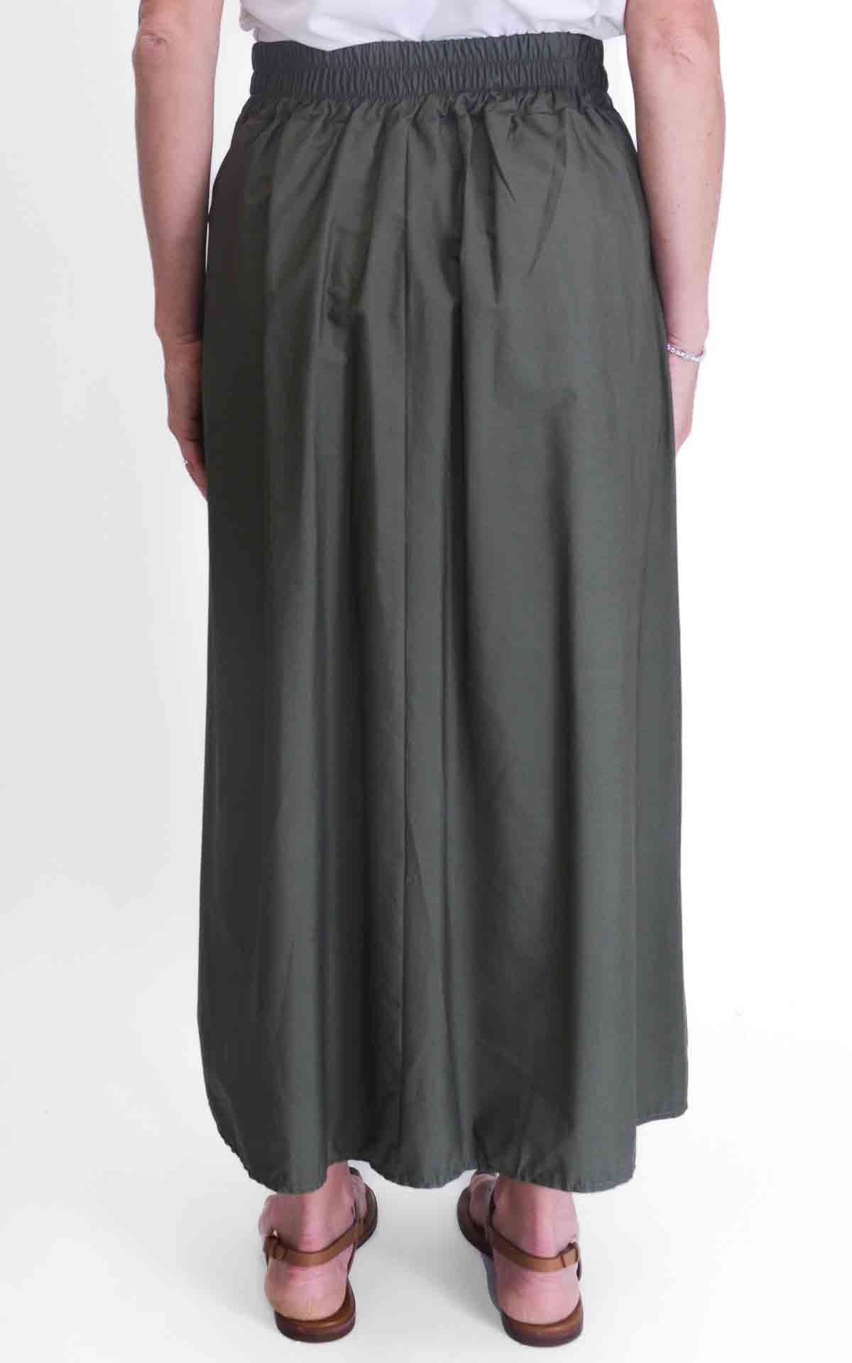 OFF-ON - Gonna lunga tinta unita - Verde militare