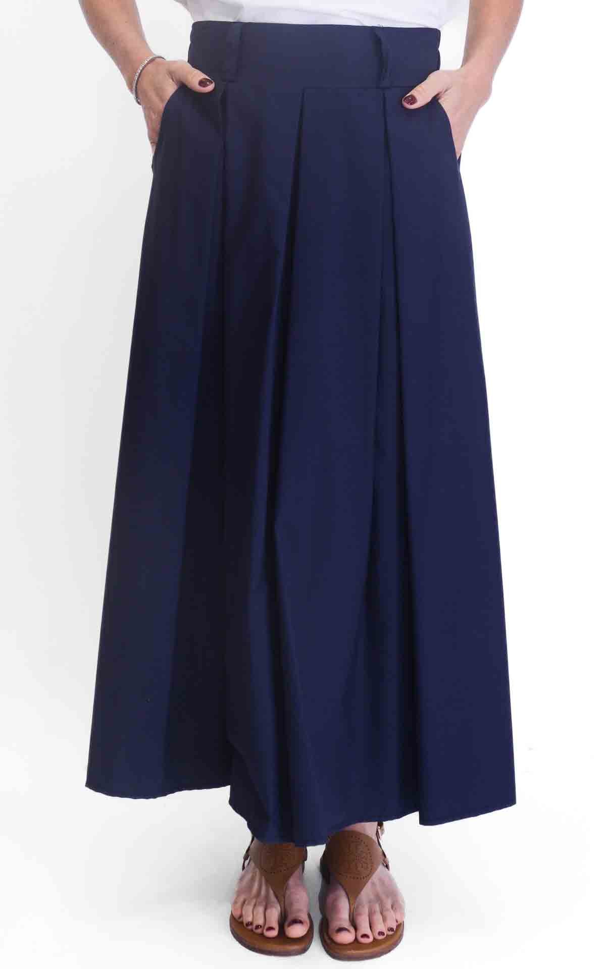 OFF-ON - Gonna lunga tinta unita - Blu